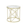 Table d'appoint DKD Home Decor Doré Métal Verre 50 x 50 x 51 cm