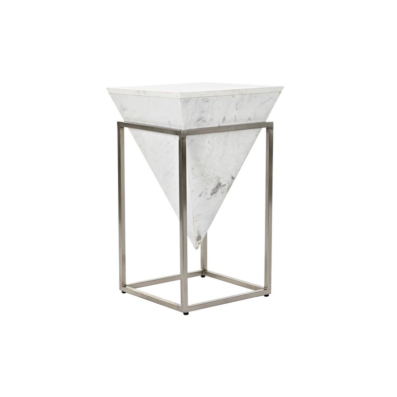 Table d'appoint DKD Home Decor Blanc Argenté Métal Marbre 36 x 36 x 60 cm