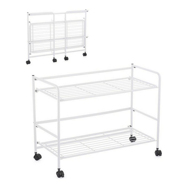 Étagère Confortime Blanc Fer Pliable Avec des roues (67 x 30 x 44,8 cm)