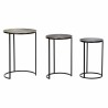 Set de 3 Tables Gigognes DKD Home Decor 44 x 44 x 61 cm Noir Doré Cuivre Aluminium