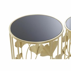 Set de 2 Tables Gigognes DKD Home Decor Doré Métal Verre 41,5 x 41,5 x 55 cm