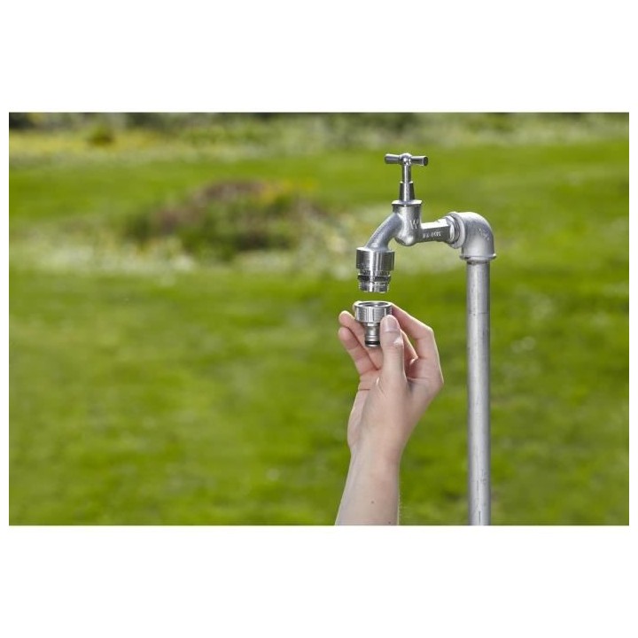 Nez de robinet GARDENA Premium 15 / 21 - En métal - Systeme anti-écl