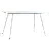 Table de Salle à Manger DKD Home Decor Verre Métal Blanc (135 x 75 x 75 cm)