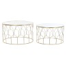 Jeu de 2 tables DKD Home Decor Miroir Doré Métal 80 x 80 x 47 cm