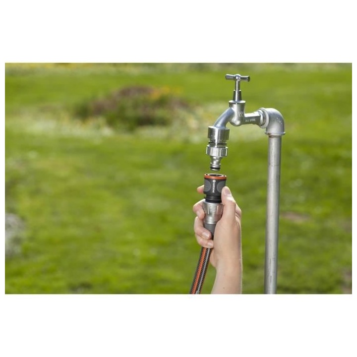 GARDENA Raccord rapide Premium – Adapté tuyau Ø13mm et Ø15mm –