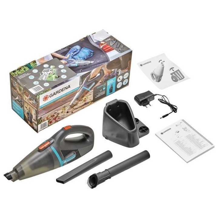 Aspirateur a main a batterie GARDENA - EasyClean Li - Station de charg