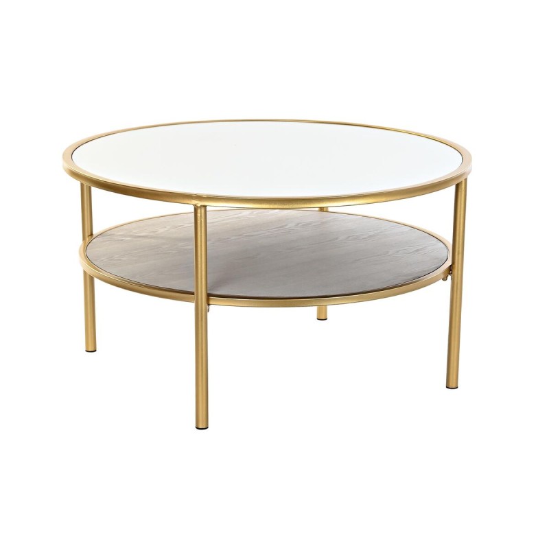 Table d'appoint DKD Home Decor 87 x 87 x 48 cm Miroir Doré Métal Glamour