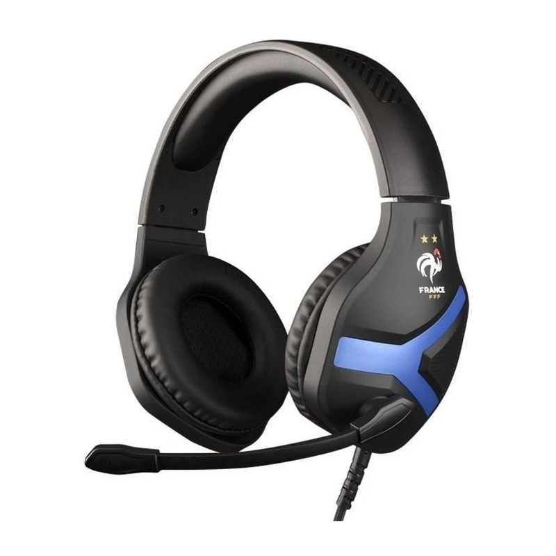 Casque-Micro Gaming - KONIX - Nemesis - Noir - Playstation/Xbox/Nintendo/Smartphone/Tablette - Sous Licence Officielle FFF