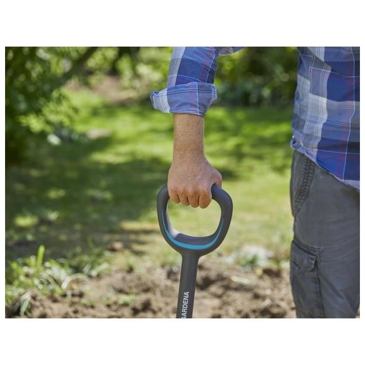 GARDENA Beche a bord droit ErgoLine – Manche revetement souple – P