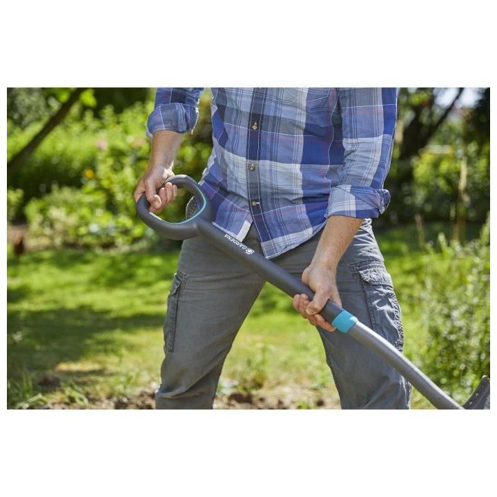 GARDENA Beche a bord droit ErgoLine – Manche revetement souple – P