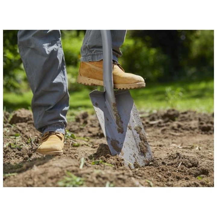 GARDENA Beche a bord droit ErgoLine – Manche revetement souple – P