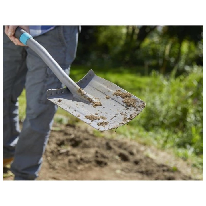 GARDENA Beche a bord droit ErgoLine – Manche revetement souple – P