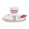 Fondue DKD Home Decor Rouge 26,5 x 26,5 x 1,5 cm (10 pcs)