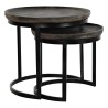 Jeu de 2 tables DKD Home Decor Marron Noir Métal Bois de manguier 55 x 55 x 50 cm (2 Pièces)