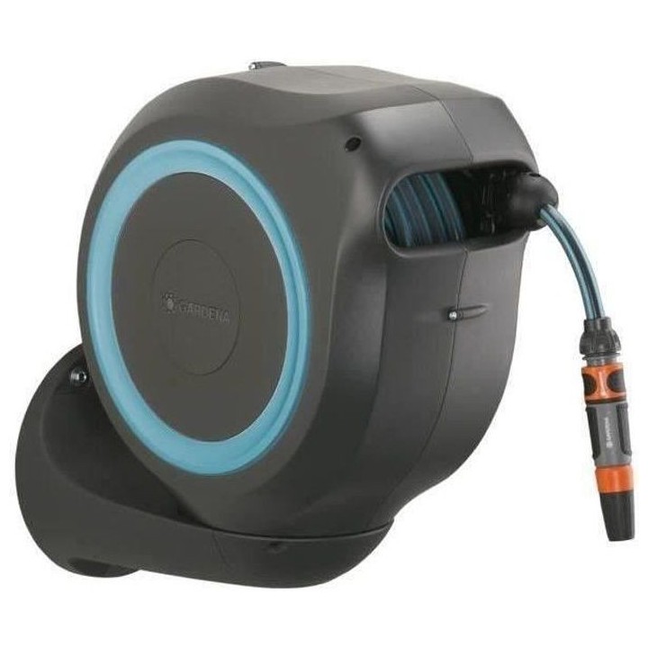 GARDENA Dévidoir automatique mural RollUp M 20 m liseret bleu