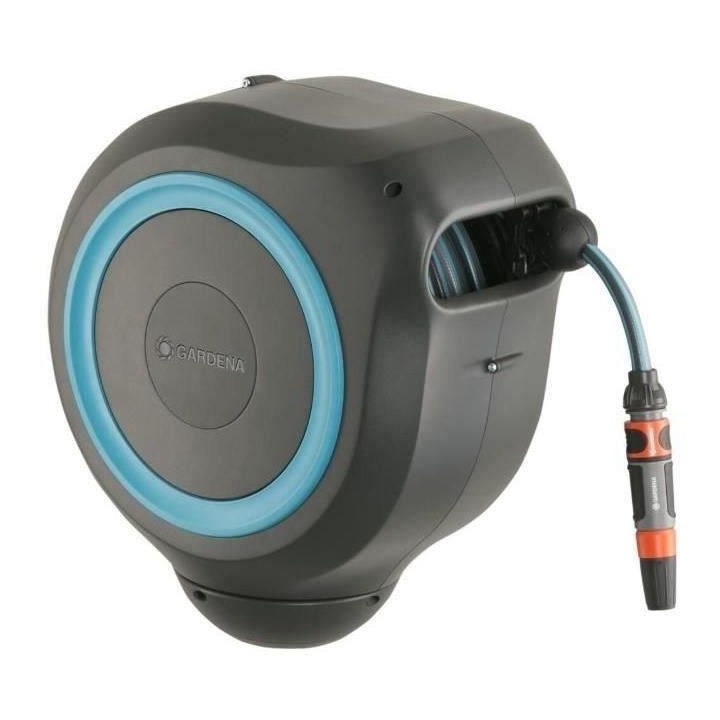 GARDENA Dévidoir automatique mural RollUp M 20 m liseret bleu