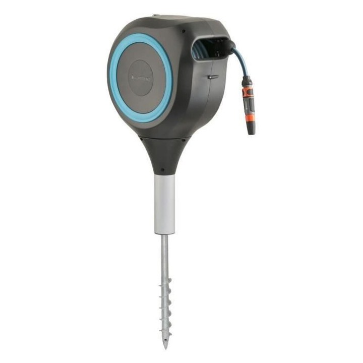 Dévidoir automatique sur pic GARDENA RollUp M liseret bleu – Longue