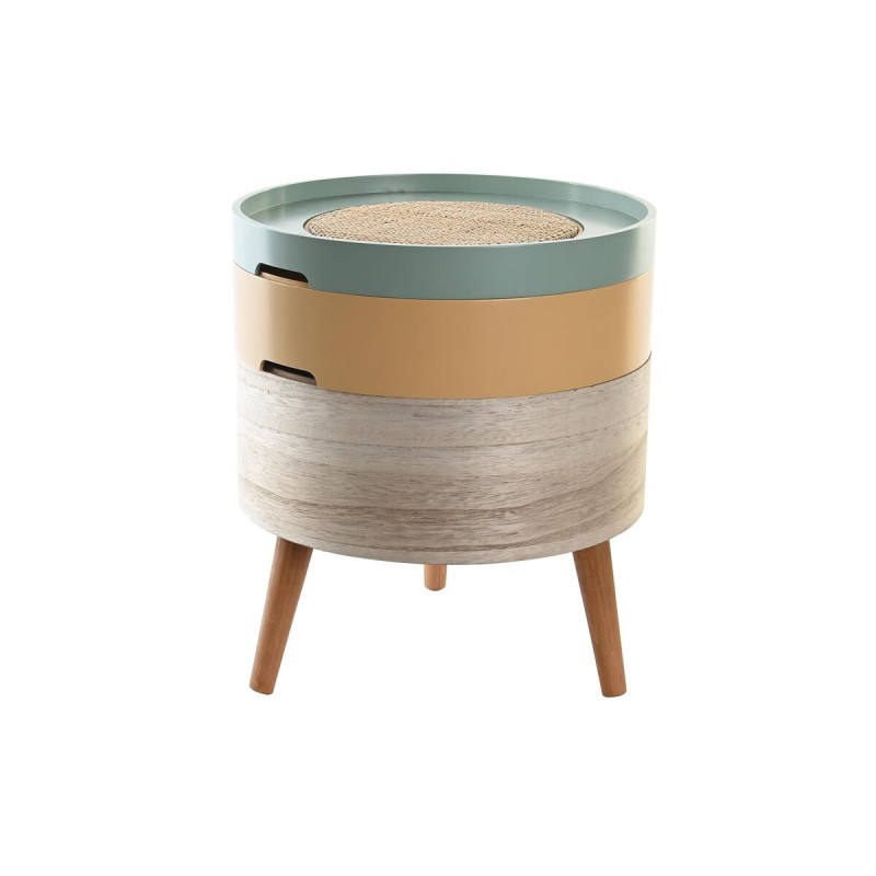 Table d'appoint DKD Home Decor Vert Naturel Bois Bois MDF 35 x 35 x 40,5 cm