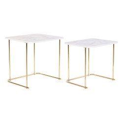 Jeu de 2 tables DKD Home Decor Acier Bois MDF (51 x 43 x 49 cm)