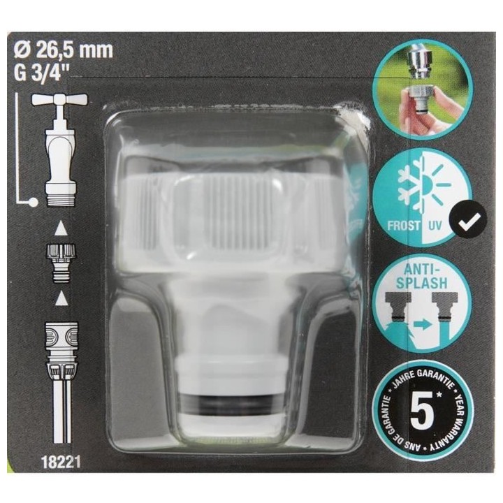 GARDENA Nez de robinet 26,5mm – Adaptateur pour raccordement d'un tu