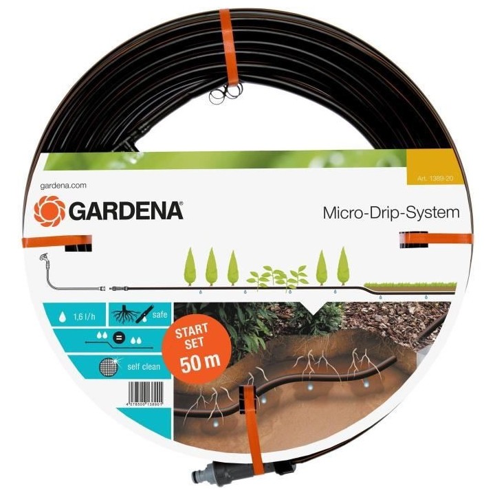 GARDENA Tuyau a goutteur incorporés enterré 13,7 mm Micro-Drip – L