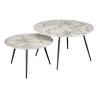 Jeu de 2 tables DKD Home Decor Blanc Doré Résine Acier 80 x 80 x 45 cm