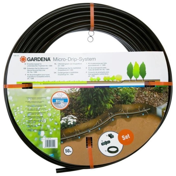GARDENA A Tuyau a goutteur incorporés enterré 13mm – Pour Micro-Dr