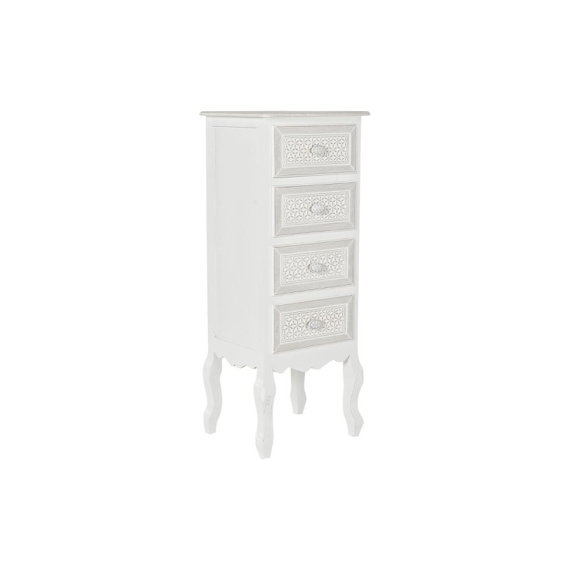 Caisson à Tiroirs DKD Home Decor 40 x 34 x 101 cm Blanc Bois Bois MDF Romantique