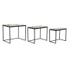 Jeu de 3 tables DKD Home Decor Verre Noir Doré Métal Vert 60 x 40 x 50 cm