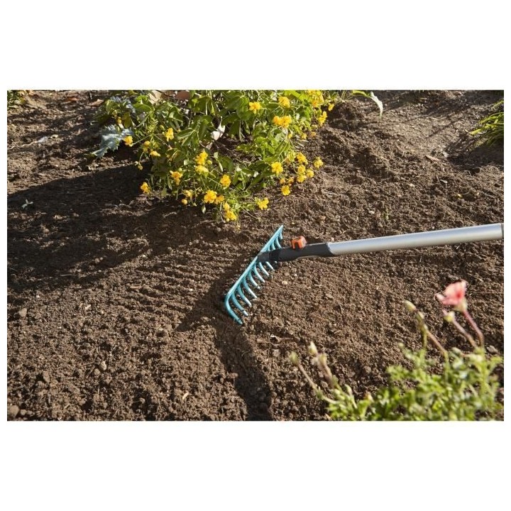 GARDENA Râteau de jardin 41cm Combisystem - Acier robuste - 16 dents