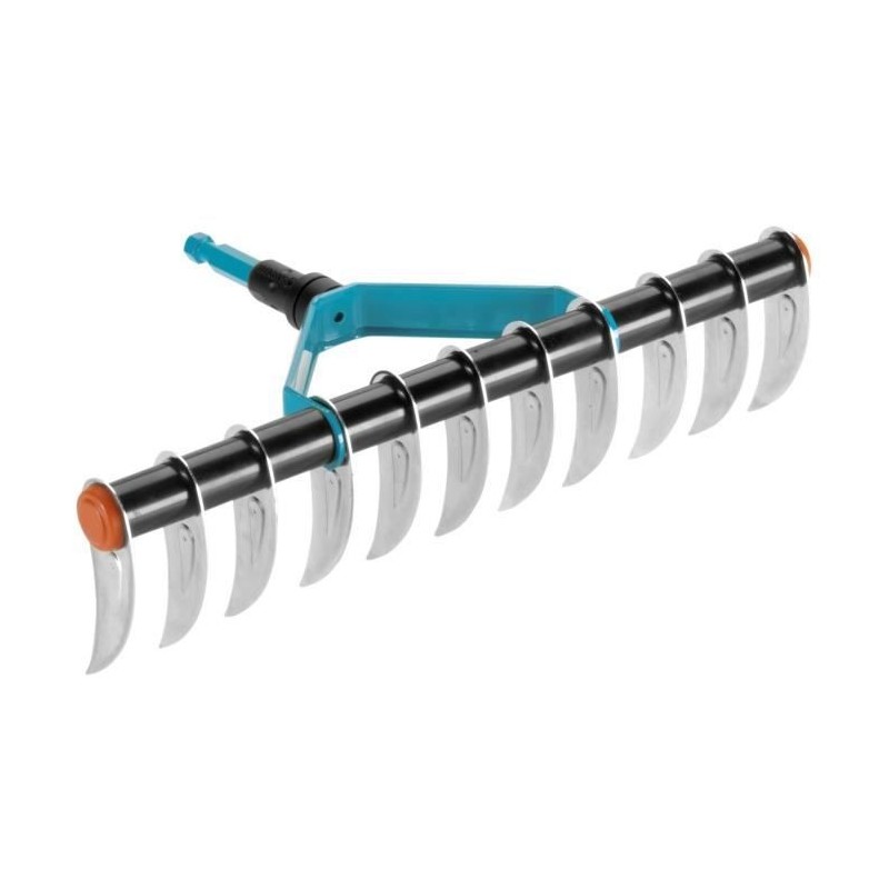 GARDENA Râteau aérateur de gazon 35cm Combisystem - Acier robuste - 11 dents – anti-mousse et émiettage – Garantie 25 ans