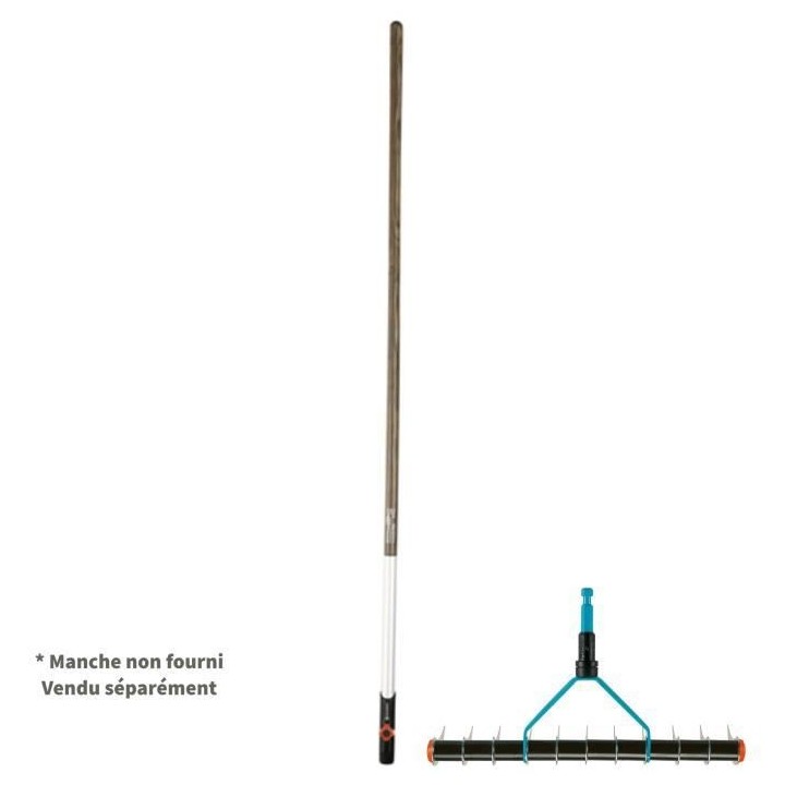 GARDENA Râteau aérateur de gazon 35cm Combisystem - Acier robuste -