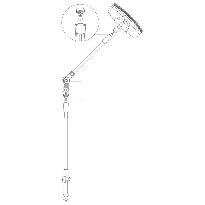 GARDENA Manche-rallonge articulé a passage d'eau Cleansystem – Haut