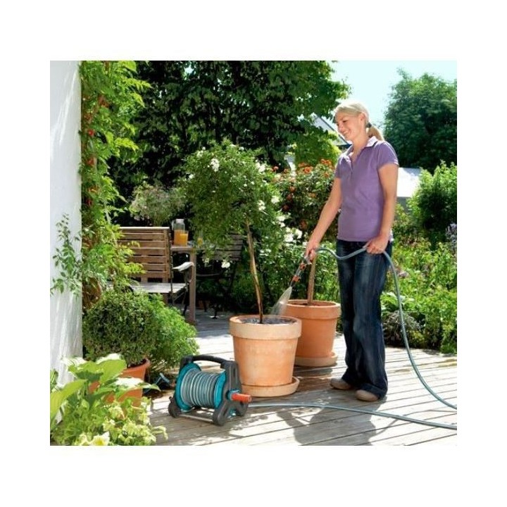GARDENA Dévidoir portable Classic 10 équipé – Longueur tuyau 10m
