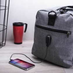 Sac de Voyage avec USB et Bandoulière XXL Ladder 146043 Gris (25 Unités)