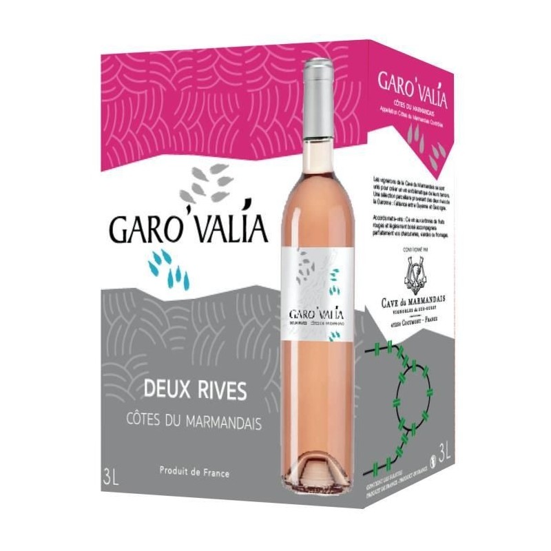 Bag in Box Garovalia Deux Rives Côtes du Marmandais - Vin rosé du Sud Ouest