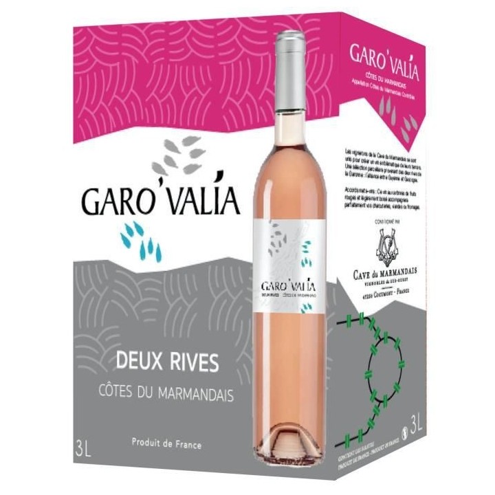 Bag in Box Garovalia Deux Rives Côtes du Marmandais - Vin rosé du Su