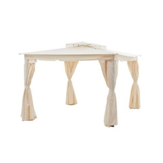 Gazebo - 3 x 4 m - Avec Rideaux - Structure Aluminium & Toile Polyeste