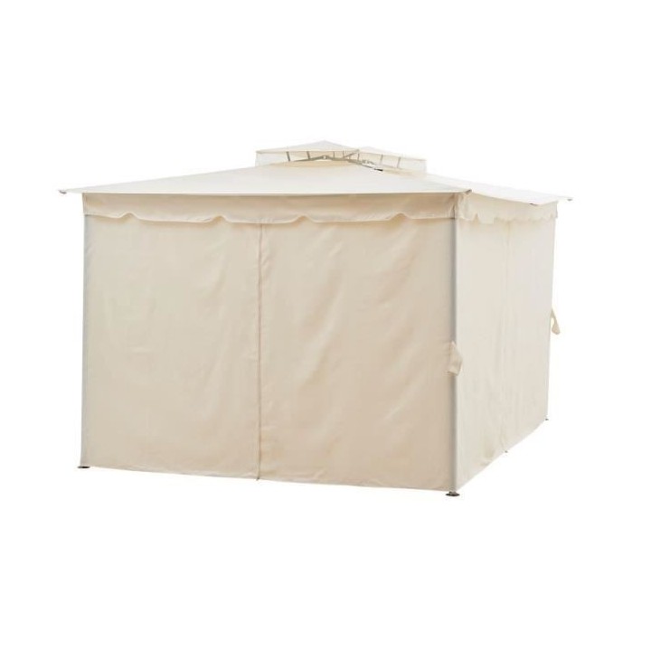 Gazebo - 3 x 4 m - Avec Rideaux - Structure Aluminium & Toile Polyeste