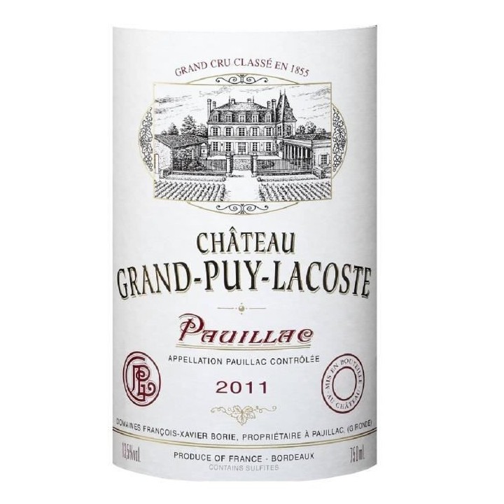 Château Grand Puy Lacoste 2011 Pauillac Grand Cru - Vin rouge de Bord
