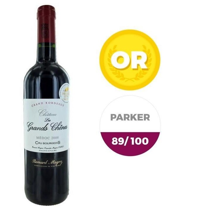 Château les Grands Chenes Médoc 2008 Cru Bourgeois - Vin rouge de Bo