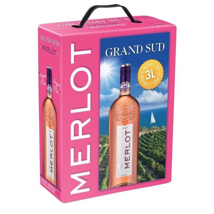 Grand Sud Merlot IGP Pays d'Oc - Vin rosé du Languedoc Roussillon - 3