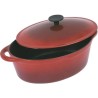 CREALYS GRAND CHEF Cocotte ovale en fonte d'acier émaillée - L 28 cm - 4 L - Rouge - Tous feux dont induction