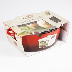 CREALYS GRAND CHEF Cocotte ovale en fonte d'acier émaillée - L 28 cm - 4 L - Rouge - Tous feux dont induction