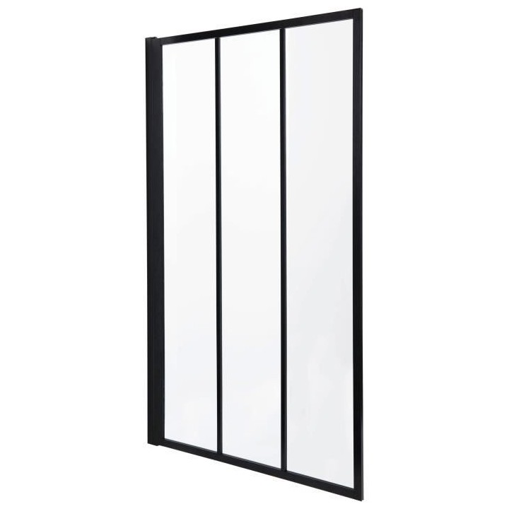 PARE BAIGNOIRE PIVOTANT 85X140 STYLE INDUSTRIEL NOIR