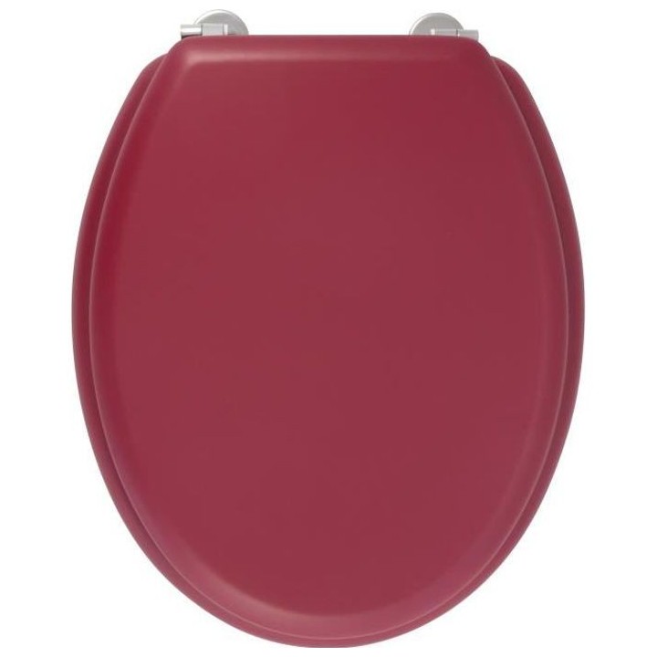 GELCO DESIGN Abattant WC Dolce - Charnieres inox - Bois moulé - Rouge