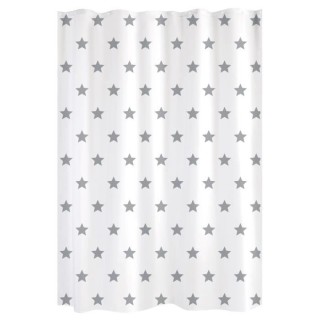 GELCO DESIGN Rideau de douche - 180x200 cm - Motif étoile - Blanc et
