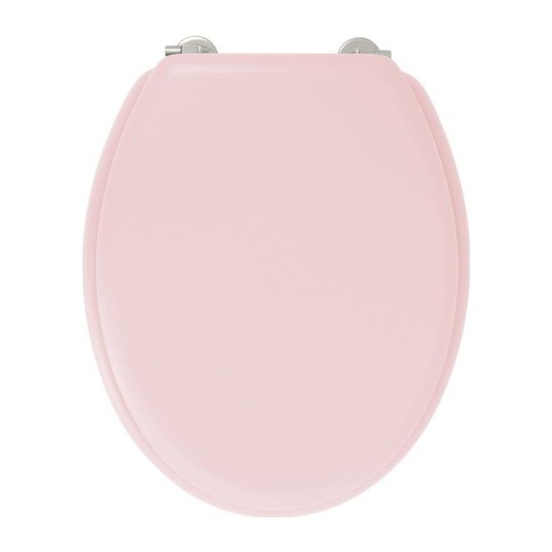 GELCO DESIGN Abattant WC Dolce - Charnieres inox - Bois moulé - Rose crystal