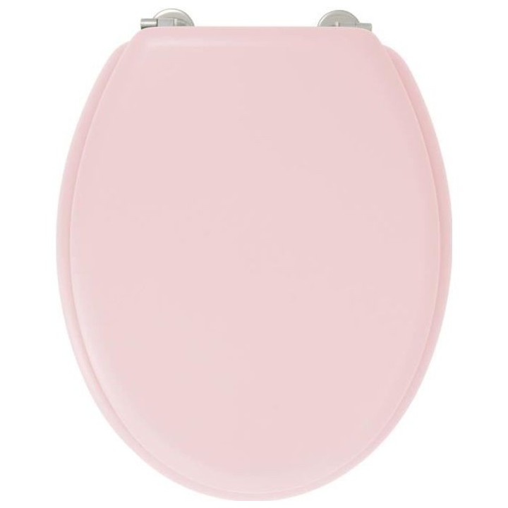 GELCO DESIGN Abattant WC Dolce - Charnieres inox - Bois moulé - Rose