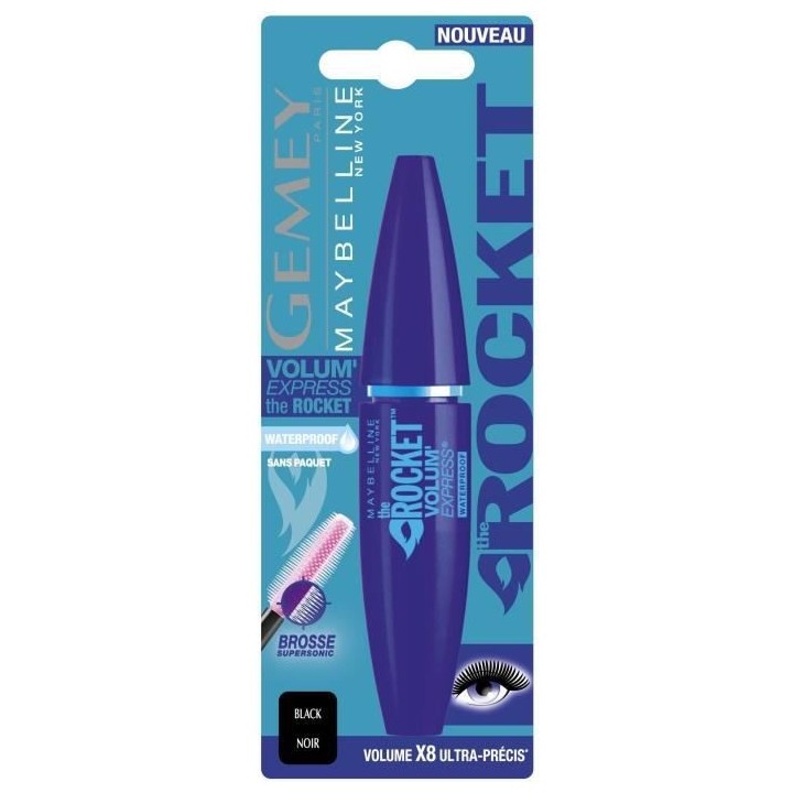 Mascara Volume MAYBELLINE NEW YORK Waterproof Rocket - Noir - 9,6 ml